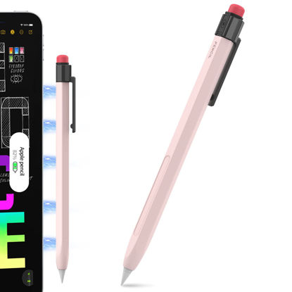 Picture of TRONWIN Apple Pencil Pro Case for Apple Pencil 2nd Generation Sleeve Silicone Cover Perfect Grip Skin Classic Design with Sturdy Clip Compatible with Apple Pencil 2 for ipad pro (Lovely Pink)