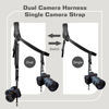 Picture of 4J LEDR Leather Camera Strap,Shoulder Camera Strap for 1 or 2 Camera,Dual Camera Harness for Photographers,Multi Camera Gear for Dslr/Slr Strap,Camera Harness Camera Sling Strap Single or Dual,Black