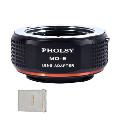 Picture of PHOLSY Lens Mount Adapter Manual Focus: Compatible with Minolta Rokkor MD (MC/SR) Lens to Compatible with Sony E (NEX) Camera Body
