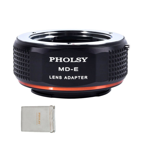 Picture of PHOLSY Lens Mount Adapter Manual Focus: Compatible with Minolta Rokkor MD (MC/SR) Lens to Compatible with Sony E (NEX) Camera Body
