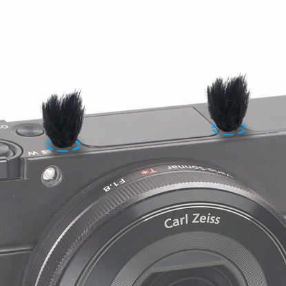 Picture of YOUSHARES Camera Mic Windscreen, 10 PCS Fur Wind Muff Wind Cover for Sony RX1 RX10 RX100 Digital Compact Cameras Built-in Microphone Outdoor Wind Filter