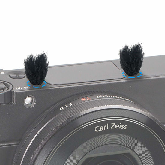 Picture of YOUSHARES Camera Mic Windscreen, 10 PCS Fur Wind Muff Wind Cover for Sony RX1 RX10 RX100 Digital Compact Cameras Built-in Microphone Outdoor Wind Filter