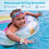 Picture of Waterproof Airtag Bracelets for Kids - (2 Pack) Soft Silicone Hidden Airtag Wristband - Lightweight GPS Tracker Holder Compatible with Apple Airtag Band for Child (Purple/Butterfly)