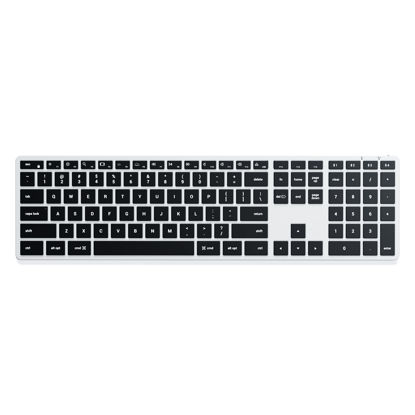 Picture of Satechi Slim X3 Bluetooth Backlit Keyboard with Numeric Keypad - Illuminated Keys & Multi-Device Sync - for M2/ M1 MacBook Pro/Air, M2/ M1 iPad Pro/Air, M2 Mac Mini, iMac M1 - Silver