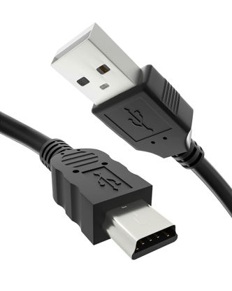 Picture of USB Charger Cable Compatible with Ti-84 Plus CE，Ti-84 Plus/C Silver Edition，Ti-Nspire CX/CAS，Ti-89 Titanium，Ti-Nspire CX II/CAS Graphing Calculator USB A to Mini-B USB Cable for Texas Instruments