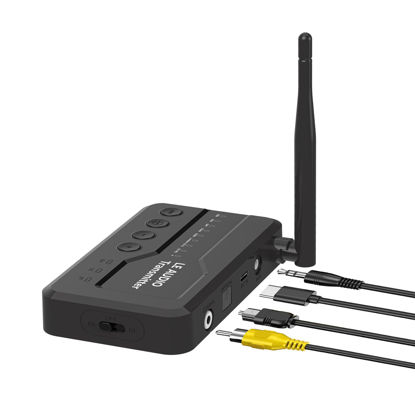 Picture of LE Audio Bluetooth 5.4 Transmitter for TV to Wireless Headphones, Aptx Lossless/Adaptive Audio Bluetooth Adapter with AUX/RCA/Optical/Coaxial Audio Inputs, Plug n Play