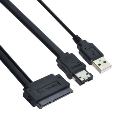 Picture of chenyang eSATA to SATA 22Pin Data Transfer Extension Cable with USB 2.0 Power Support 5V Power for 2.5" Hard Disk Drive 50cm