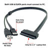 Picture of chenyang eSATA to SATA 22Pin Data Transfer Extension Cable with USB 2.0 Power Support 5V Power for 2.5" Hard Disk Drive 50cm