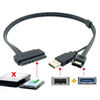 Picture of chenyang eSATA to SATA 22Pin Data Transfer Extension Cable with USB 2.0 Power Support 5V Power for 2.5" Hard Disk Drive 50cm