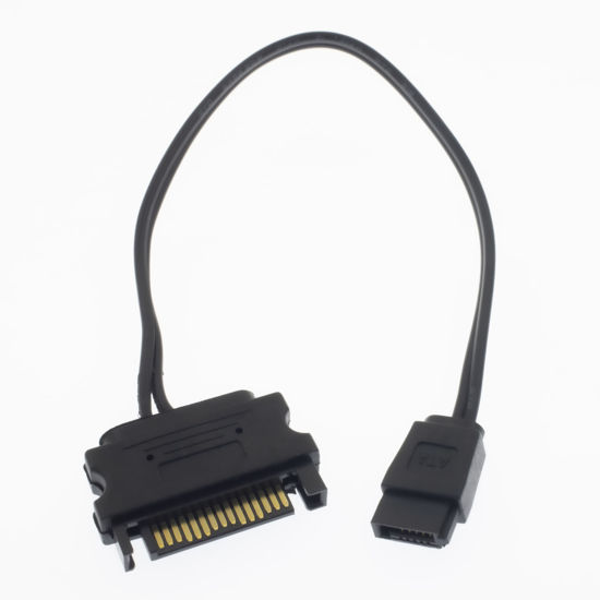Picture of YiKaiEn SATA 15 Pin to 6 Pin Slimline Power Adapter Cable for Optical Drive, CD DVD Drive, CD-ROM Drive 6.7inch 17cm