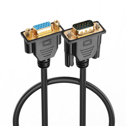 Picture of PNGKNYOCN VGA Extension Cable,15 pin 1080P Full HD VGA Male to Female Monitor Video Cable for Computer PC Monitor Laptop TV Projector and More（0.5M）