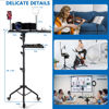 Picture of Asltoy Projector Tripod Stand with Wheels Adjustable Height Laptop Tripod Stand with LED Ring Light Carrying Bag 2 Shelves Mouse Tray Phone Holder Projector Music Stand Portable Laptop Floor Stand