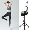 Picture of Asltoy Projector Tripod Stand with Wheels Adjustable Height Laptop Tripod Stand with LED Ring Light Carrying Bag 2 Shelves Mouse Tray Phone Holder Projector Music Stand Portable Laptop Floor Stand