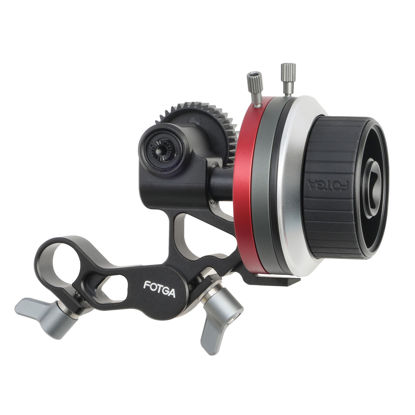Picture of FOTGA Mini Follow Focus with A/B Stops & 15mm Rod Clamp, Gear Ring Belt & Extension Arm KIT for DSLR/Mirrorless Camera, Camera Cage Rig