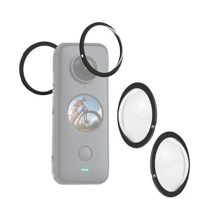 Picture of Puluz Compatible for Insta360 One X2 Sticky Lens Guards PC Protective Cover Cap for Insta 360 One X2 Waterproof 360 Action Camera Accessories