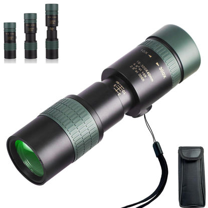 Picture of 10-300x40 Monoculars for Adults High Powered-Zoom Monocular Telescope with BAK4 & FMC Lens for Olympics, Concerts, Birdwatching, Stargazing, Green (Smartphone Adapter &Tripod NOT Include)