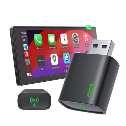 Picture of CNDPSTE Apple CarPlay Wireless Adapter, 2025 Upgraded Mini Bluetooth Car Play Dongle Converts Wired to Wireless CarPlay Adapter, Plug & Play for iPhone iOS 10+ & Cars 2016+, No Latency, USB Type-A