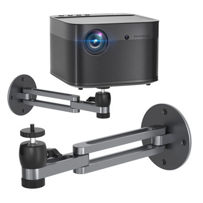 Picture of Liboer Foldable Projector Wall Mount Universal Adjustable Ceiling Wall Projector Mount Aluminum Alloy Projectors Stand,1/4" and M6 Screw Size (Foldable Wall Mount)