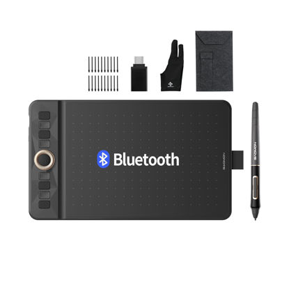 Picture of Bluetooth Drawing Tablet GAOMON WH851 8 x 5 inches Graphics Tablet, Digital Art Tablet Supports 16384 Levels, Intuitive Dial with 8 Shortcut Keys, Type-C Port, Work with Windows & Android & Mac