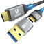Picture of For Thunderbolt 4 Cable 40Gbps 2 in 1 USB C Cable 100w E-Marker 8k/5k Single and 4k Dual Displayport Cable Video Type C Cable USB C to USB C/A cable Fast Charging Data Transfer Cable 3.3FT