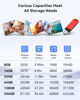Picture of KEXIN 16GB Flash Drive 10 Pack USB 2.0 Thumb Drives Swivel USB Memory Stick Bulk USB Drive with LED Light Stylish Colorful Pen Drive for Photo Video File Music - Green, Red, Black, Blue, Yellow,16 G