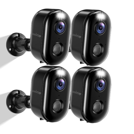 Picture of Armorcope Security Cameras Wireless Outdoor, Battery Powered 2k Color Night Vision, AI Motion Detection,IP66 Weatherproof, 2-Way Talk, SD/Cloud Storage,Cameras for Home Security-4 Pack