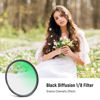 Picture of NEEWER 82mm Black Diffusion 1/8 Filter Soft Dreamy Cinematic Effect Filter Ultra Slim Water Repellent Scratch Resistant Optical Glass, Multiple Nano Coatings for Video/Vlog/Portrait Photography