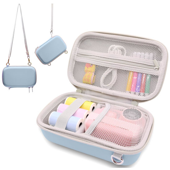 Picture of PLEAVEE Instant Print Film Camera Case for Kid Cameras & Digital Video Camera, Hard Storage Holder Organizer Bag Compatible with ESOXOFFORE/Dylanto/Anchioo/MINIBEAR and More (Blue)