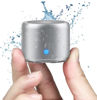 Picture of Travel Case Packed, Wireless Mini Bluetooth Speaker with Custom Bass Radiator. EWA A106, Small But Loud, The Next Generation of Portable Speakers for Home, Outdoors, Shower (Silver)1.89* 1.57 inches