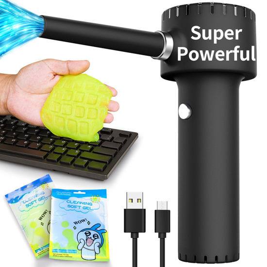 Picture of Compressed Air Duster, Electronic Air Duster, Portable 45000 RPM Cordless Dust Blower, 6000mAh Battery Air Can Duster, Powerful Computer Keyboard Cleaning Air Spray, Rechargeable Electric Canned Air