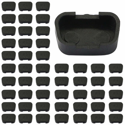 Picture of GINTOOYUN 50 PCS VGA Port Cover Anti Dust Cap,Port Plug Protector for RS232 DB15 DB9 Male Port 17mm x 9mm (Black)