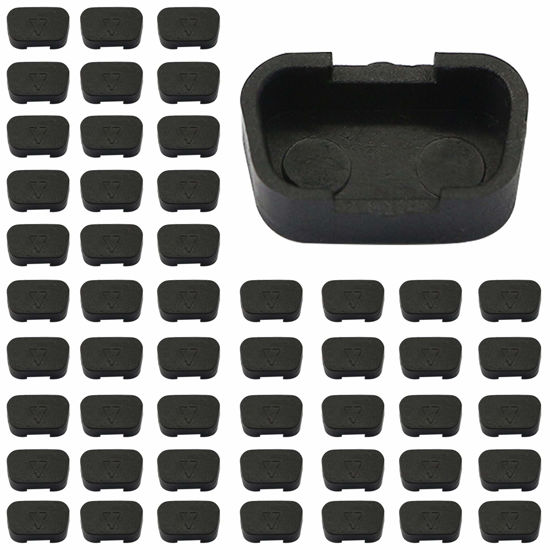 Picture of GINTOOYUN 50 PCS VGA Port Cover Anti Dust Cap,Port Plug Protector for RS232 DB15 DB9 Male Port 17mm x 9mm (Black)