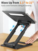 Picture of tounee Laptop Stand for Desk Adjustable Height, Telescopic 360 Rotating Pull Out Design Ergonomic Laptop Riser Fits All MacBook, Laptops -Black