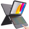 Picture of FUWANG Touch Keyboard Case for iPad 10th Generation 10.9 inch 2022, 360° Rotatable for iPad 10th Generation Case with Keyboard, Multi-Touch Backlit Keyboard for iPad 10th Generation,Black