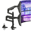 Picture of ARES WING Dual Monitor Arm Desk Mount for 17-49 Inch Ultrawide Monitors, Heavy Duty Dual Monitor Mount Holds 44 lbs, Full Motion Gas Spring Vertical Stacked Monitor Mount, 75/100 VESA Mount, Black
