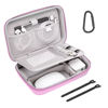 Picture of MOSISO Electronic Organizer Travel Case Compatible with MacBook Power Adapter, Compatible with Magic Mouse & Pencil, SD Card, USB Flash Disk with 4 Modular Insert & 2 Cable Tie & Snap Hook, Pink