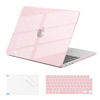 Picture of EooCoo Case Compatible with MacBook Air 13 inch 2024-2022 Release M3 M2 A3113 A2681, Glitter Hard Shell&Keyboard Skin Cover&Screen Protector for Mac Air 13.6 inch Case, Sparkly Baby Pink