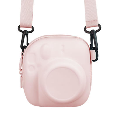 Picture of Kuprusar Camera Protective Case for Instax Mini Camera, Hard Carrying Case EVA Storage Protective Bag with Shoulder Strap for Fuji Mini 99/90/40/EVO/12/11/10/9/8/7+ Instant Camera, Pink