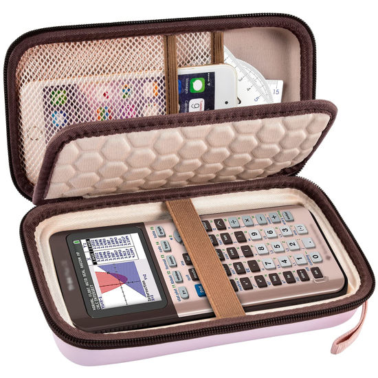 Picture of PAIYULE Graphing Calculators Case for Texas Instruments TI-84 Plus/TI-83 Plus CE Color Calculator, Storage Holder for TI-89/for Casio fx-9750GIII for TI-30XS for Cables, Pens, Pencil -Pink(Box Only)