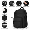 Picture of Black Backpack for Men and Women, Backpack for School Teens Boys and Girls, Lightweight Casual High School Bookbag, Daily-use Travel Laptop Backpack with USB Charging Port Fits 15.6 Inch Notebook