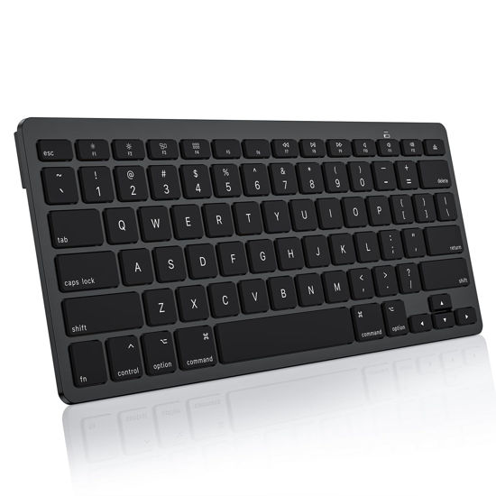 Picture of OMOTON Bluetooth Keyboard for Mac, Compact Wireless Keyboard Compatible with MacBook Pro/Air, iMac, iMac Pro, Mac Mini, Mac Pro Laptop and PC, Dark Black