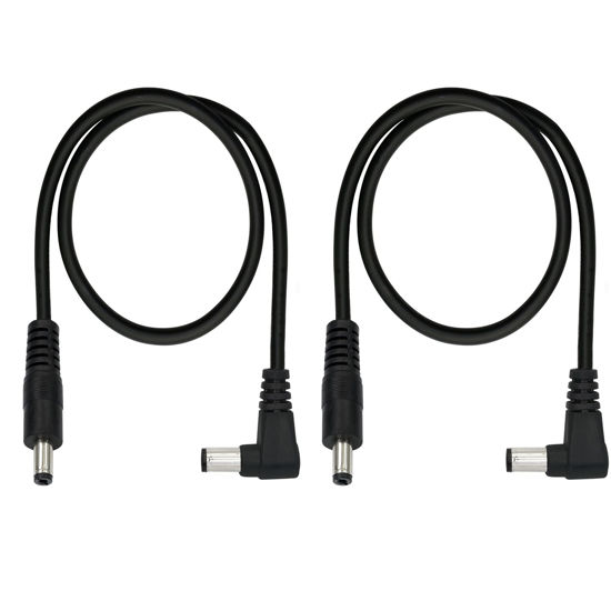 Picture of GINTOOYUN Right Angle DC to DC Male Power Cable,22AWG DC 5.5MM x 2.1MM Male to 90 Degree DC Male Plug Patch Wire Adapter Extension Cord for Strip Lihgt,CCTV,Car,Monitors,etc(2 Pcs)