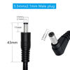 Picture of GINTOOYUN Right Angle DC to DC Male Power Cable,22AWG DC 5.5MM x 2.1MM Male to 90 Degree DC Male Plug Patch Wire Adapter Extension Cord for Strip Lihgt,CCTV,Car,Monitors,etc(2 Pcs)