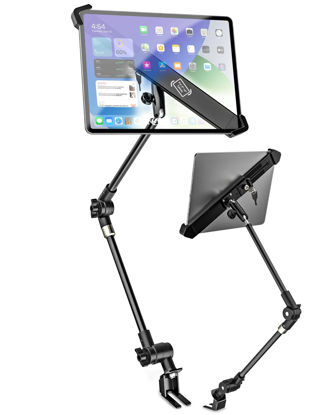 Picture of Kolasels Tablet Holder for Truck - with Safety Lock, Anti-Theft Seat Rail Tablet Mount for Car/Truck, Heavy Duty Car Floor Tablet Mount for ipad Pro 12.9, Surface Pro, Galaxy Tabs and 9-14" Device