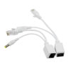 Picture of BeElion 5-Pair/10pcs White Passive PoE Injector and Splitter Kits with 5.5x2.1mm DC Connector RJ45 Power Over Ethernet for CCTV Surveillance Camera System