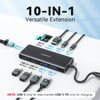 Picture of USB C Hub Multiport Adapter,10 in 1 USB C to USB HDMI Ethernet Hub USB C Dongle for MacBook Pro/Air, iPad Pro,Dell with 4K@60Hz HDMI+Ethernet+4USB+1USB-C Data Port+SD/TF Card Reader+100W PD (Black)