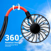 Picture of Portable Neck Fan Rechargeable Personal HandFree Fan Mini USB Wearable Neckband Sport Fan 3 Speed Adjustable 360 Degrees Free Rotation Perfect for Working Traveling Office Reading (Red Black 2 Pack)