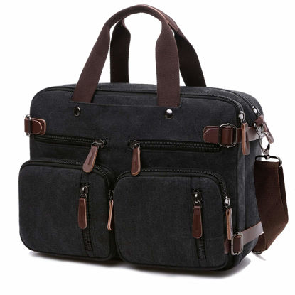 Picture of CROCOD 3 in 1 Convertible Laptop Backpack, 17.3 inch Messenger Bag for Men, Multi-Functional Travel Laptop Bag for College Men Women (17.3 Inch, Black)