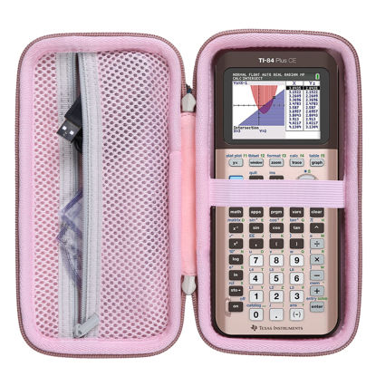 Picture of Khanka Hard Travel Case Replacement for Texas Instruments TI-83 Plus/TI-84 Plus/TI-84 Plus CE Color Graphing Calculator, Case Only (Rose Gold)
