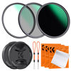Picture of K&F Concept 55mm CPL MCUV ND1000 Lens Filter 2 Lens Caps Kits Waterproof Polarizing + UV Protection + Fixed Neutral Density Camera Lens Filter with 24 Layer Coatings